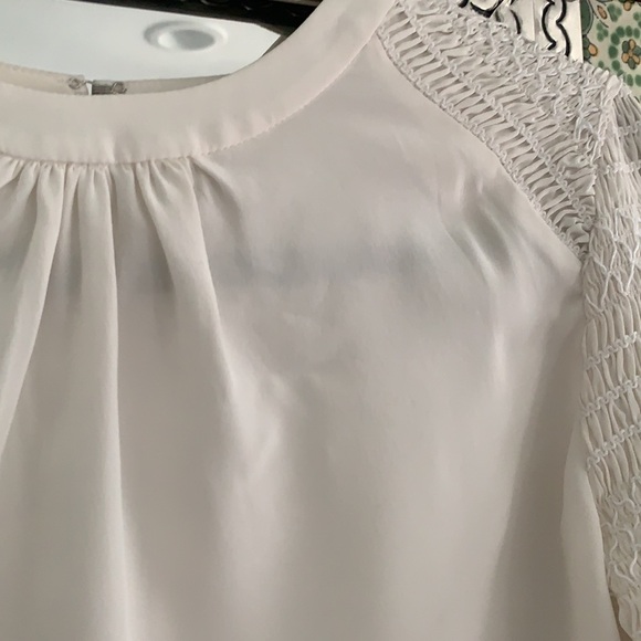 A.L.C. Sidra Smocked Crepe De Chine Silk Blouse - Picture 7 of 14